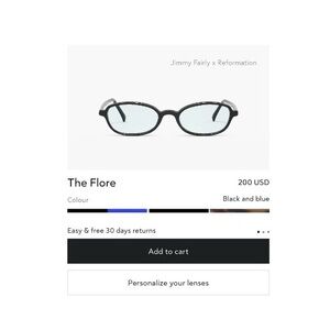 Jimmy Fairly x Reformation Black and Blue Glasses